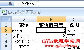 ExcelʹTYPEֵ