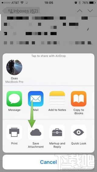 如何将将iPhone的邮件附件存到iCloud Drive图文教程