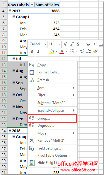 doc group by half a year pivottable 6