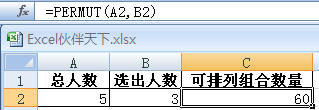ExcelʹPERMUTݵ