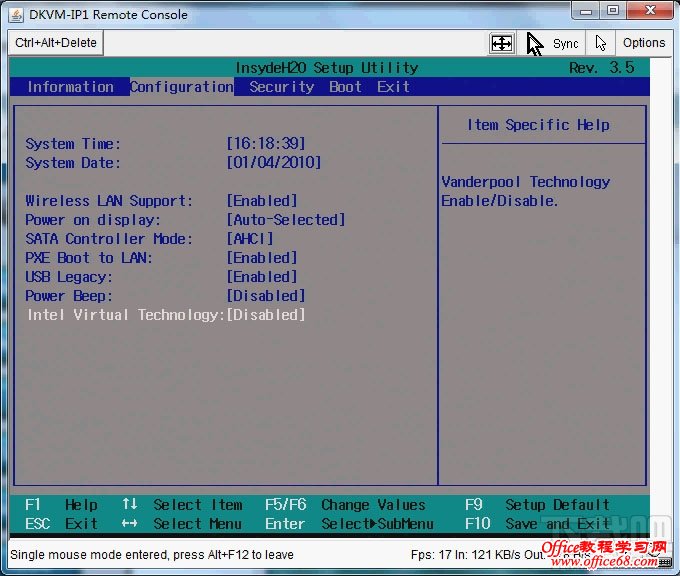 Intel Virtual Technology BIOS