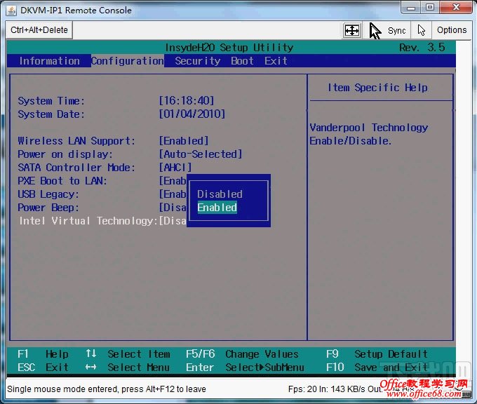 Intel Virtual Technology BIOS