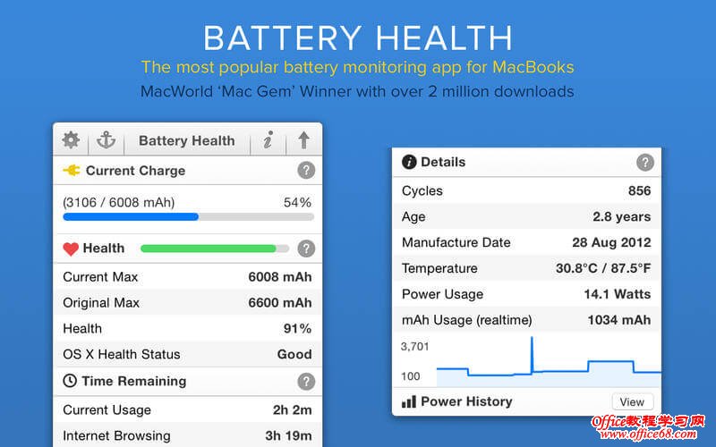 利用battery Health查看macbook电池状况 68手游网