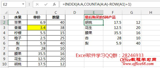 excel index